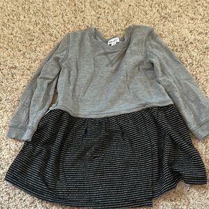 Gray and Black Striped Kids Top